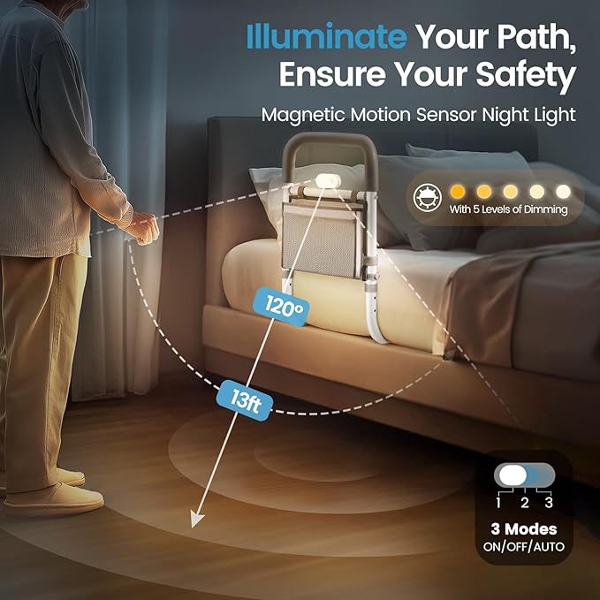 ADERI Adjustable Bed Rails for Elderly Adults Safety
